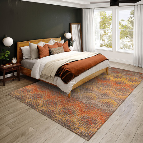 Bravado Abstract Chevron Canyon // Power Loomed (1'8" x 2'6" Throw/Accent Rug)