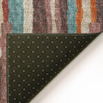 Bravado Abstract Striped Paprika // Power Loomed (1'8" x 2'6" Throw/Accent Rug)