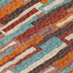 Bravado Abstract Striped Paprika // Power Loomed (1'8" x 2'6" Throw/Accent Rug)