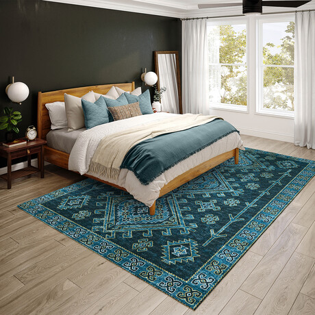 Bravado Incan Aztec Blue // Power Loomed (1'8" x 2'6" Throw/Accent Rug)