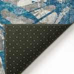 Bravado Abstract Starburst Blue // Power Loomed (1'8" x 2'6" Throw/Accent Rug)