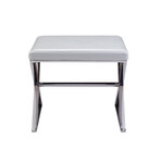 Luxe Upholstered Metal Bench (Ivory)