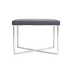 Luxe Faux Leather Stool // Grey