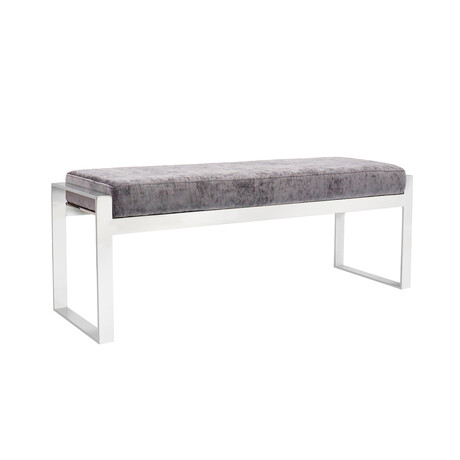 Luxe Bench // Grey Velvet