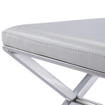 Luxe Upholstered Metal Bench (Ivory)