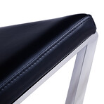 Luxe Upholstered Metal Bench (Black)
