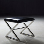 Luxe Upholstered Metal Bench (Black)