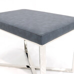 Luxe Faux Leather Stool // Grey