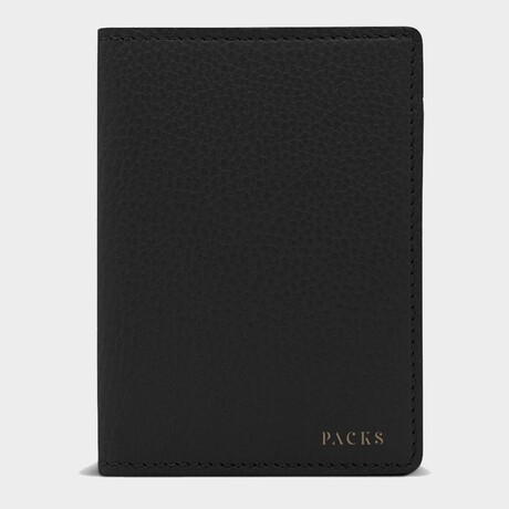 Addison Passport Holder  // Black + Gold