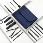 16-in-1 Leather Manicure Set // Blue