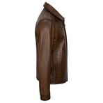 August Leather Jacket // Brown (L)