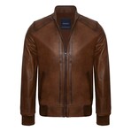 Damian Leather Jacket // Light Brown (3XL)