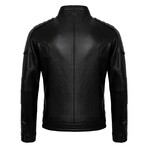 Ezra Leather Jacket // Black (2XL)