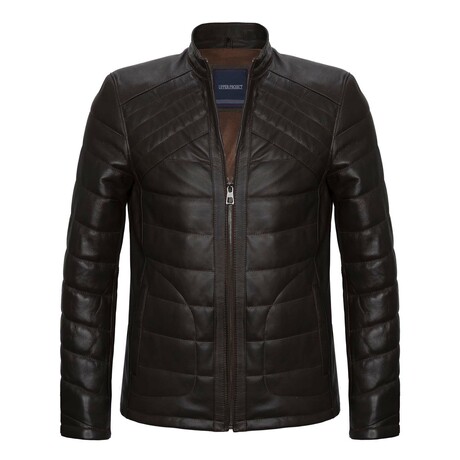 River Leather Jacket // Brown (S)