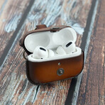 Airpod Pro Case Cover Buff Leather V1 // Brown