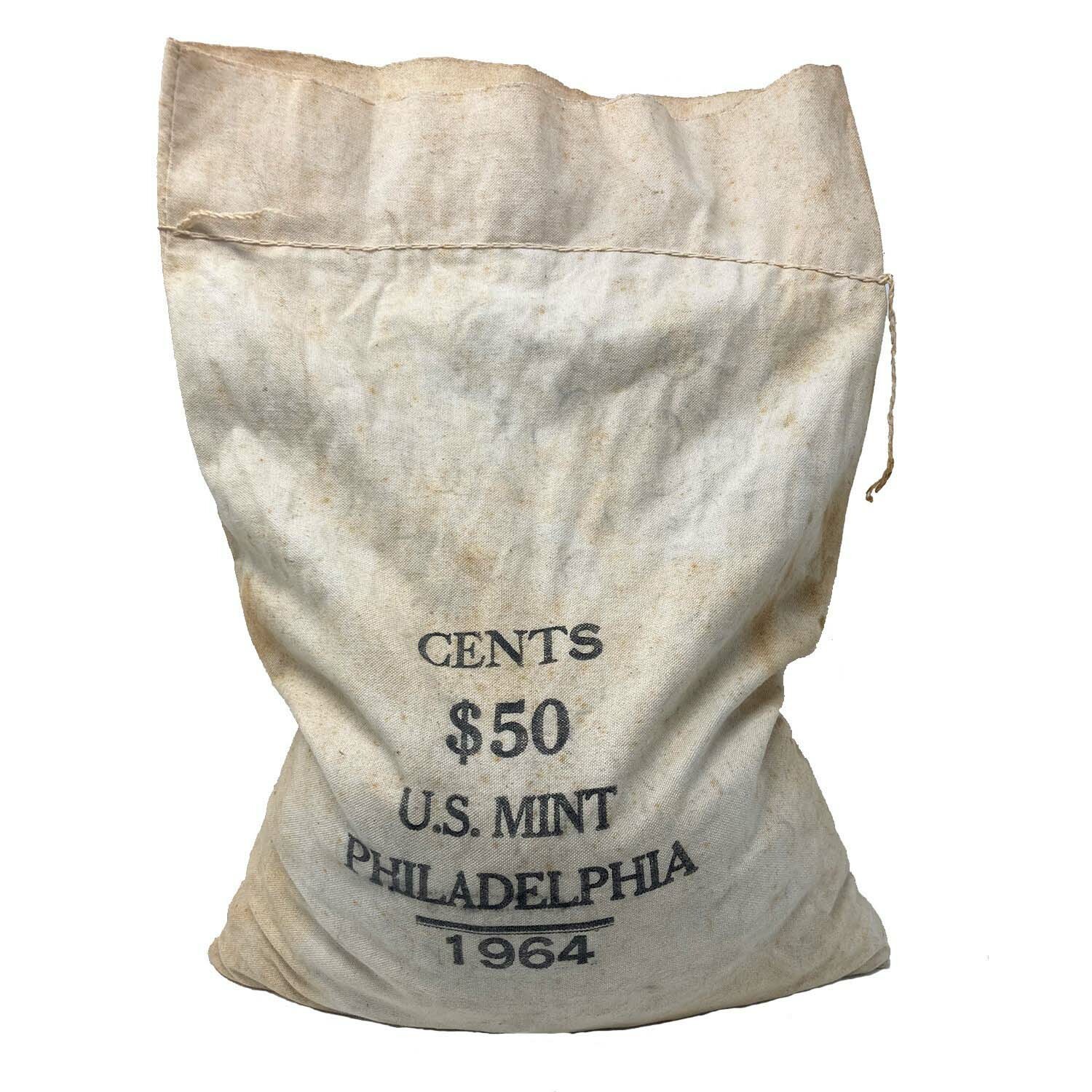 Unopened US MintSewn Bag of 5000 1964 Lincoln Memorial Cents // 50