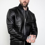 Classic Leather Bomber Jacket // Black (2XL)