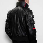 Cyberpunk 2077 Jackie Valentinos Leather Jacket // Black + Red (XL)