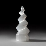 Genuine Cats Eye Selenite Swirl Tower