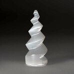 Genuine Cats Eye Selenite Swirl Tower