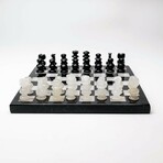 Small English Style Onyx Chess Set // Black + White