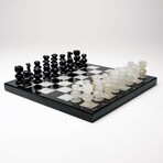 Small English Style Onyx Chess Set // Black + White