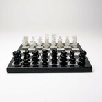 Small English Style Onyx Chess Set // Black + White