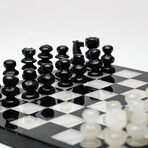 Small English Style Onyx Chess Set // Black + White