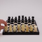 Small English Style Onyx Chess Set // Green +  Black