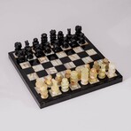 Small English Style Onyx Chess Set // Green +  Black