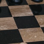 Large English Style Onyx Chess Set // Black + Natural