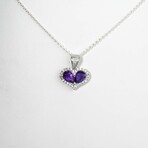 Amethyst Heart Pendant // 18" // Sterling Silver Chain