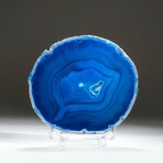 Genuine Blue Banded Agate Slice with Acrylic Display Stand // 0.47 lb