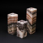 Rainbow Banded Onyx Candle Holder // Set of 3