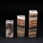 Rainbow Banded Onyx Candle Holder // Set of 3