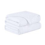 Milton Cotton Luxury Blankets & Throws // White (Full / Queen)