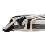 Striped Cotton Luxury Blankets & Throws // Black (King / Cal. King)