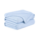 Milton Cotton Luxury Blankets & Throws // Blue (Throw)