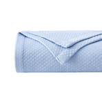 Milton Cotton Luxury Blankets & Throws // Blue (King / Cal. King)