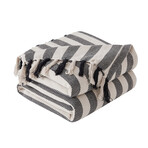 Striped Cotton Luxury Blankets & Throws // Black (Throw)