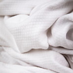 Milton Cotton Luxury Blankets & Throws // White (Throw)