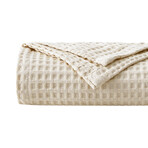 Waffle Cotton Blankets and Throws // Taupe (Throw)