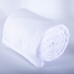 Milton Cotton Luxury Blankets & Throws // White (Full / Queen)