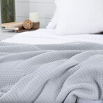 Ashmore Cotton Luxury Blankets & Throws // Gray (Throw)