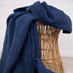 Ashmore Cotton Luxury Blankets & Throws // Navy Blue (Throw)