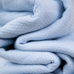 Milton Cotton Luxury Blankets & Throws // Blue (King / Cal. King)