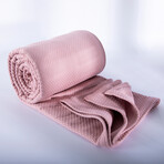 Milton Cotton Luxury Blankets & Throws // Pink (King / Cal. King)