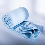 Milton Cotton Luxury Blankets & Throws // Blue (Throw)