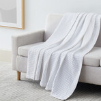 Waffle Cotton Blankets and Throws // White (King / Cal. King)