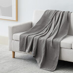 Waffle Cotton Blankets and Throws // Gray (Full / Queen)